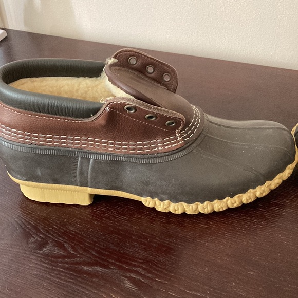 LL BEAN VINTAGE SHEARLING LINED DUCK BOOTS NWOT WARM dark Brown - Picture 9 of 11